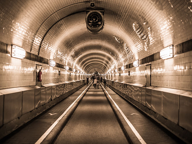 Elbe tunnel Hamburg Germany